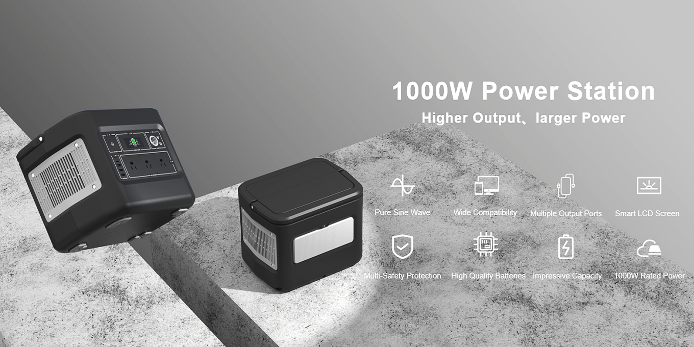 1000 W ladattava aurinkogeneraattori mobiililataukseen