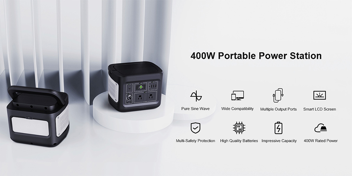 400 W huoltovapaa aurinkogeneraattori latausta varten